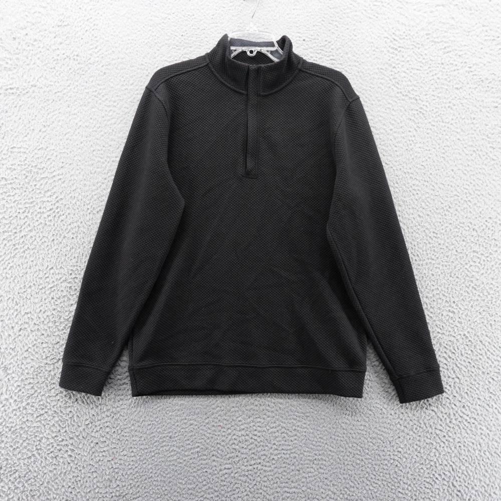 Walter Hagen Mens Black Textured 1/4 Zip Pullover Sweatshirt‎ Size Small NEW